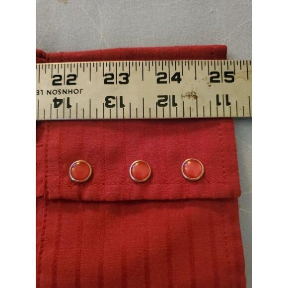 Wrangler Men's Pearl Snap Red On Red Stripe Western Shirt 2X Hollywood Cowboy - Picture 9 of 9